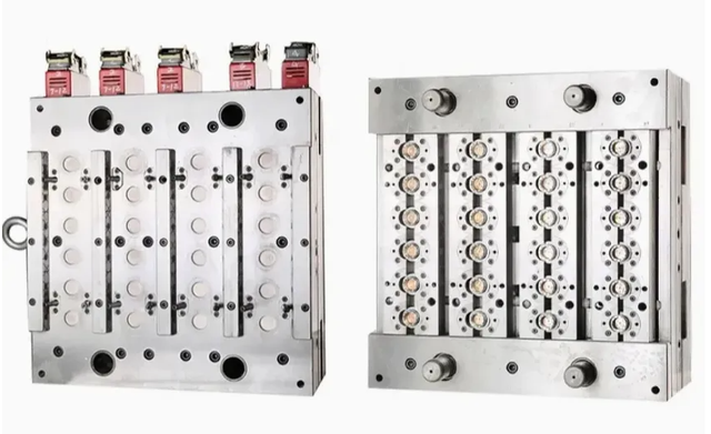 Spritzgussform für Schnappkappen mit mehreren Kavitäten